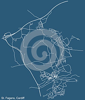 Street roads map of the Creigiau and St. Fagans electoral ward of Cardiff, United Kingdom