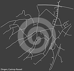 Street roads map of the DINGEN DISTRICT, CASTROP-RAUXEL