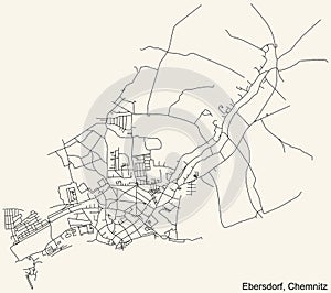 Street roads map of the EBERSDORF DISTRICT, CHEMNITZ