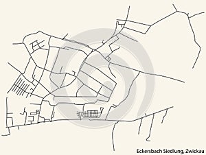 Street roads map of the ECKERSBACH SIEDLUNG DISTRICT, ZWICKAU