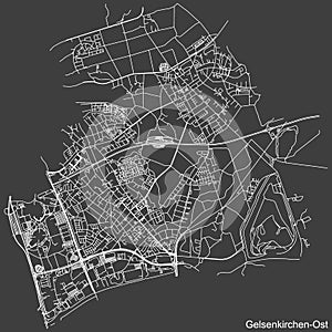 Street roads map of the GELSENKIRCHEN-OST DISTRICT, GELSENKIRCHEN