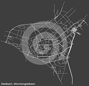 Street roads map of the GLADBACH DISTRICT, MÃâNCHENGLADBACH photo