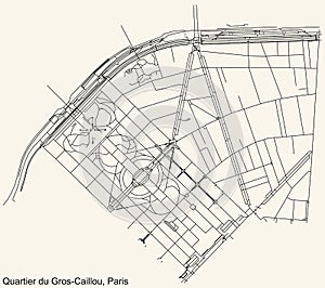Street roads map of the GROS-CAILLOU QUARTER, PARIS photo