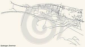 Street roads map of the GULSKOGEN MUNICIPALITY of Drammen, Norway