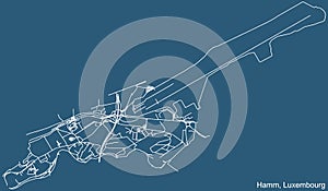 Street roads map of the Hamm Quarter of Luxembourg City, Luxembourg