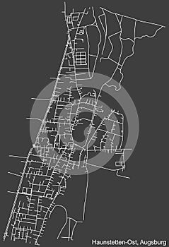 Street roads map of the HAUNSTETTEN-OST DISTRICT, AUGSBURG