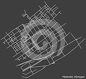 Street roads map of the HESEVELD NEIGHBORHOOD, NIJMEGEN