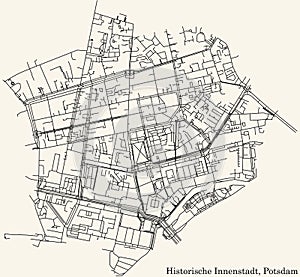 Street roads map of the HISTORISCHE INNENSTADT DISTRICT, POTSDAM