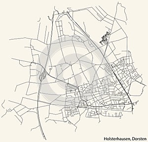 Street roads map of the HOLSTERHAUSEN DISTRICT, DORSTEN