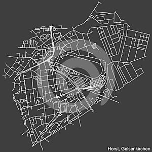 Street roads map of the HORST DISTRICT, GELSENKIRCHEN