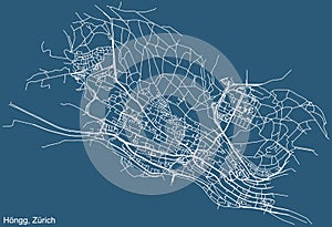 Street roads map of the HÃ¶ngg Quarter of Zurich, Switzerland