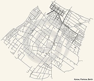 Street roads map of the Karow locality of the Pankow borough
