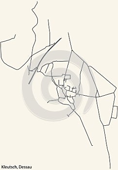 Street roads map of the KLEUTSCH BOROUGH, DESSAU