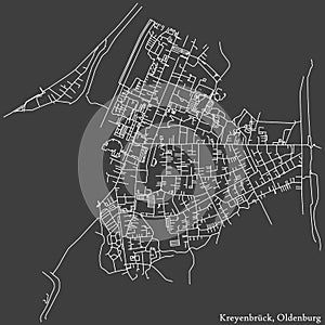 Street roads map of the KREYENBRÃœCK DISTRICT, OLDENBURG
