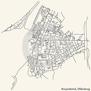 Street roads map of the KREYENBRÃœCK DISTRICT, OLDENBURG