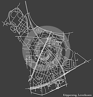 Street roads map of the KÃœPPERSTEG DISTRICT, LEVERKUSEN