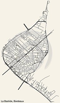 Street roads map of the LA BASTIDE QUARTER, BORDEAUX