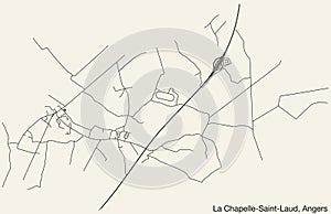 Street roads map of the LA CHAPELLE-SAINT-LAUD COMMUNE, ANGERS