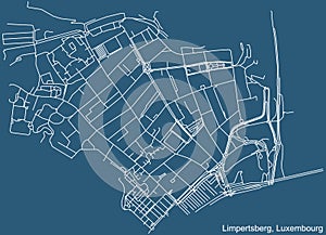 Street roads map of the Limpertsberg Quarter of Luxembourg City, Luxembourg