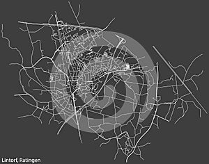 Street roads map of the LINTORF MUNICIPALITY, RATINGEN