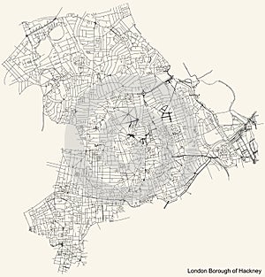 Street roads map of the London Borough of Hackney