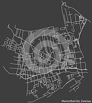 Street roads map of the MARIENTHAL OST DISTRICT, ZWICKAU