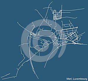 Street roads map of the Merl Quarter of Luxembourg City, Luxembourg