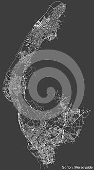 Street roads map of the METROPOLITAN BOROUGH OF SEFTON, MERSEYSIDE