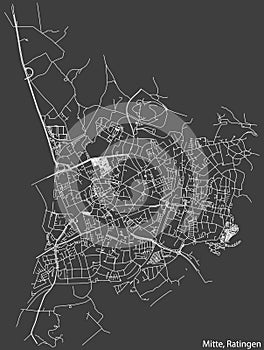 Street roads map of the MITTE MUNICIPALITY, RATINGEN