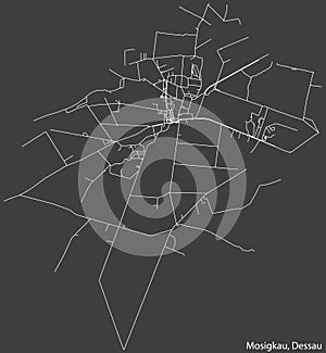 Street roads map of the MOSIGKAU BOROUGH, DESSAU