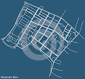 Street roads map of the Muesmatt Quarter of Bern, Switzerland