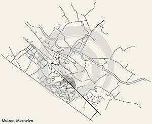 Street roads map of the MUIZEN SUBMUNICIPALITY, MECHELEN