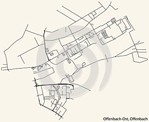 Street roads map of the OFFENBACH-OST DISTRICT, OFFENBACH AM MAIN