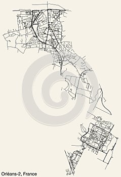 Street roads map of the ORLÉANS-2 CANTON, ORLÉANS
