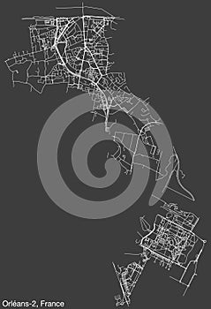 Street roads map of the ORLÉANS-2 CANTON, ORLÉANS