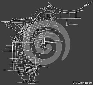 Street roads map of the OST SCHLÃ–SSLESFELD MUNICIPALITY, LUDWIGSBURG