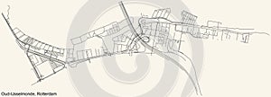 Street roads map of the Oud-IJsselmonde neighbourhood of Rotterdam, Netherlands