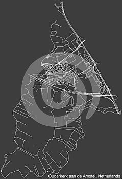 Street roads map of OUDERKERK AAN DE AMSTEL, NETHERLANDS