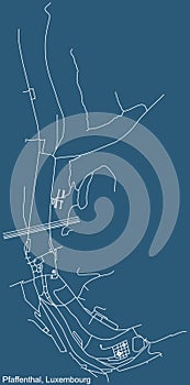 Street roads map of the Pfaffenthal Quarter of Luxembourg City, Luxembourg