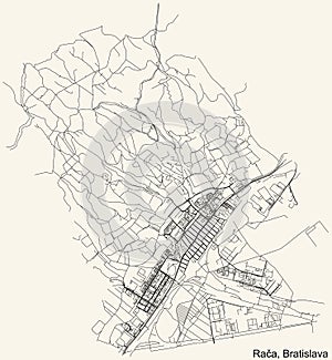 Street roads map of the RaÄa borough of Bratislava, Slovakia