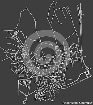 Street roads map of the RABENSTEIN DISTRICT, CHEMNITZ
