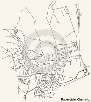 Street roads map of the RABENSTEIN DISTRICT, CHEMNITZ