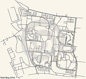 Street roads map of the ROTER BERG DISTRICT, ERFURT