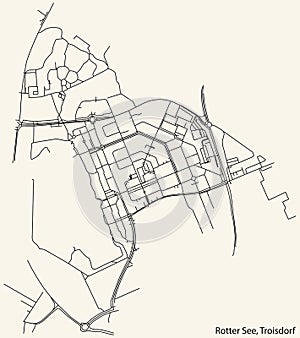 Street roads map of the ROTTER SEE DISTRICT, TROISDORF