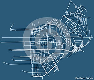 Street roads map of the Saatlen Quarter of Zurich, Switzerland