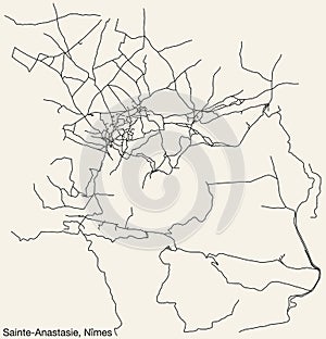Street roads map of the SAINTE-ANASTASIE COMMUNE, NÎMES