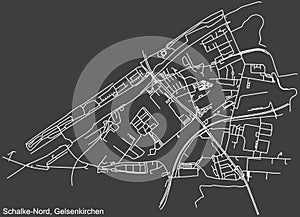 Street roads map of the SCHALKE-NORD DISTRICT, GELSENKIRCHEN