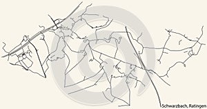 Street roads map of the SCHWARZBACH MUNICIPALITY, RATINGEN