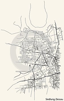 Street roads map of the SIEDLUNG BOROUGH, DESSAU