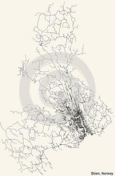 Street roads map of SKIEN, NORWAY